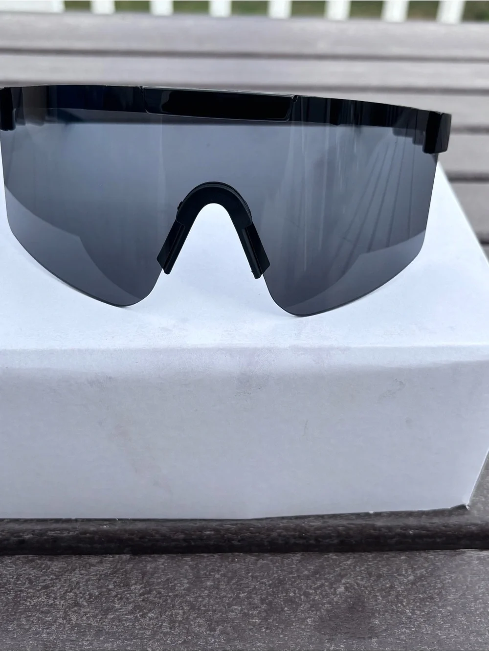 Black Shield Sports Sunglasses - Lightweight Wraparound Visor